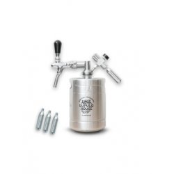 Dispensador Straight Tube (Tubo Recto) 2.0 + Growler Mini Keg 2 Litros Plateado + 4 Cápsulas CO2 - Lúpulo House