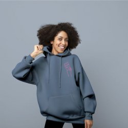 Lakes Brew Co Unisex Hoodie Indigo Blu with pink Cheers - Lakes Brew Co