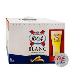 Bia Kronenbourg 1664 Blanc 5% – Lon 330ml – Set 6 Lon + 1 Ly - First Beer – Bia Nhập Khẩu Giá Sỉ