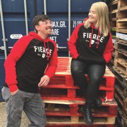 Fierce BLACK & RED BASEBALL HOODIE - Fierce Beer