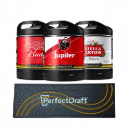Bud - Stella Artois - Jupiler PerfectDraft 3-pack + 1 gratis barmat - PerfectDraft België (nl)