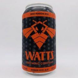 Watts Red Mason Rye Amber Can - Bottleworks