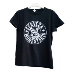 CAMISETA “CERVEZA DE MONESTERIO” NEGRA Y BLANCA - Cerveza De Monesterio