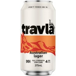 Travla Full Strength Australian Lager 375ml - BoozeBud