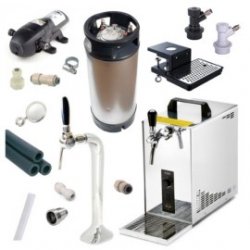 Pack columna con grifo + soporte con bandeja + enfriador + bomba Bevjet + barril Cornelius 19L - Todocerveza