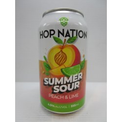 Hop Nation - Summer Sour Peach & Lime 4% 355ml - Grape & Grain