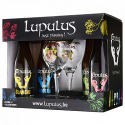 Lupulus Giftpack 4 flessen + 2 glazen - úw topSlijter (t Bockje Bathmen)