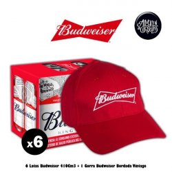 1 Gorra Bordada + 6 Budweiser 410Cm3 - Almacén de Cervezas