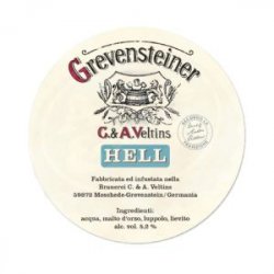 Veltins Velitins adesivo spina GrevensteinerHell - Ales & Co.