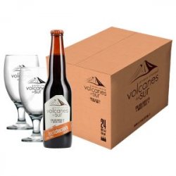 Volcanes del Sur Bock Chocolate Naranja 350 cc + 2 Copas de Regalo - Volcanes del Sur