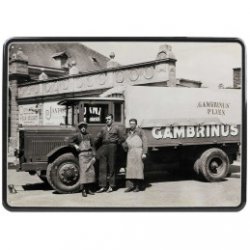 Metal Sign Gambrinus Retro Beer Truck - Pivana CZ