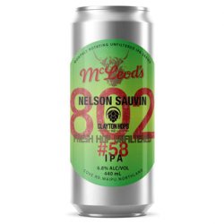 Mcleods 802 #58 Fresh Hop Unfiltered IPA 440ml - The Beer Cellar