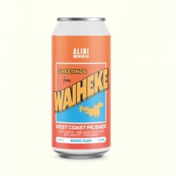 Alibi Brewing Greetings from Waiheke Vol. 2 West Coast Pilsner 440mL - The Hamilton Beer & Wine Co