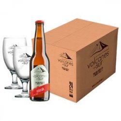 Volcanes del Sur Amber Ale 350 cc + 2 Copas de Regalo - Volcanes del Sur