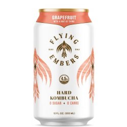 Flying Embers Grapefruit Thyme Kombucha 6 pack 12 oz. - Kelly’s Liquor