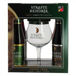 Coffret Bière STRAFFE HENDRIK 4X33 cl + 1 Verre à Bière - Calais Vins