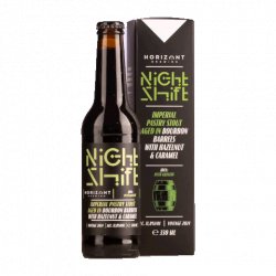 HORIZONT Brewing Night Shift Vintage 2024 - Imperial Pastry Stout Aged In Bourbon Barrels With Hazelnut & Caramel HORIZONT Brewing Night Shift Vintage 2024 - Imperial Pastry Stout Aged In Bourbon Barrels With Hazelnut & Caramel