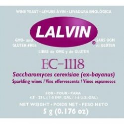 Levadura en polvo Lalvin EC 1118 - 5 g - El Secreto de la Cerveza