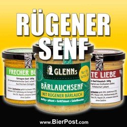 Glenns Senf Glenns Rügener Senf - 3er PROBIERSET - je 160g - 3 Sorten nach unserer WAHL - Abbildung ähnlich - Bierpost