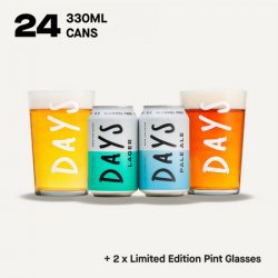 Days Sharer Pack - Cans with 2X Limited Edition Pint Glasses - Days