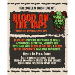Black Iris HALLOWEEN BASH EVENT: Blood On The Taps Tickets - Black Iris Brewery