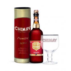 Chimay Première 75cl en tubo metálico y con copa - Beer Republic