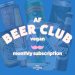 Vegan AF Beer Club  Monthly Subscription ~ Curated by Wise Bartender (Delivery Included) 