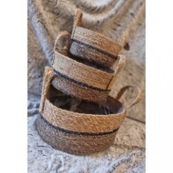 CORBEILLE Coupe jonc de mer - Gris TM (D 20cm) - Caves Saint Poloises