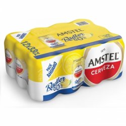 Cerveza Amstel 0,0 sin alcohol Radler con limón pack de 12 latas de 33 cl. - Carrefour España