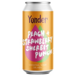 Yonder Peach + Strawberry Sherbet Punch Cocktail Sour 440ml (5%) - Indiebeer