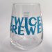 Twice Brewed Logo Mencia Craft Beer Glass - Blue 