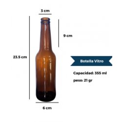 Botella de cuello largo 355 ml Vitro - Maltosaa