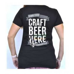 Camiseta Stone Negra Mujer Craft Beer Here - Beer Republic