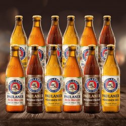 Paulaner Mixed Beer Case of German Dunkel, Hells &amp; Wheat Beer Pack 500ml Bottles (12 Pack) - Beerhunter