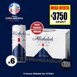 MEGA OFERTA - 6 Michelob Ultra Lata 473Cm3 (Light Beer) - Almacén de Cervezas