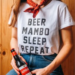 Camiseta Beer Mambo Sleep Repeat  Cervezas Ambar - Ambar