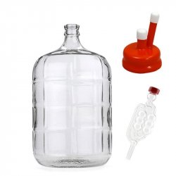 5 Gallon Glass Carboy Fermenter with Rubber Vent Cap & Airlock - Brewbitz Homebrew Shop