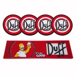Kit Bar Mat Duff + 4 Porta copos Duff - CervejaBox