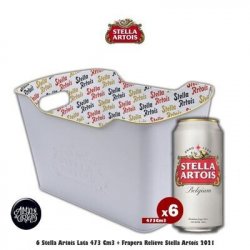 Frapera Stella Artois + 6 Latas Stella 410Cm3 - Almacén de Cervezas