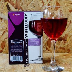 WineBuddy - Strawberry Wine Kit - 7 Day - 6 Bottles - Brewbitz Homebrew Shop