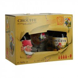 La CHOUFFE bière Belge des Ardennes Coffret 4X33 cl + 1 Verre. - Calais Vins