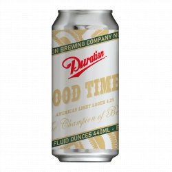 Duration Brewing - Good Times  - American Light Lager   - Hops and Hampers