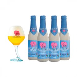 Pack 4 cervejas Delirium Tremens 330ml + taça Delirium - CervejaBox