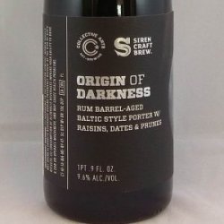 Baltic Porter Origin of Darkness W Raisins, Dates, Prunes  Siren - Gedeelde Vreugde