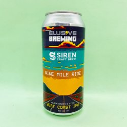 Elusive Brewing. Nine Mile Ride [West Coast IPA] - Alpha Bottle Shop & Tap