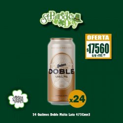 ST PATRICK DAY - 24 Quilmes DOBLE Malta lata 473Cm3 - Almacén de Cervezas