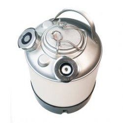 Barril de limpieza inox 9L - conexión tipo G y Keykeg - Todocerveza