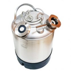 Barril de limpieza inox 9L - conexión tipo A y tipo S con adaptador Keykeg - Todocerveza