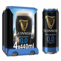 Guinness Draught 0.0% Alcohol Free 4X440ml (Price Marked 4 For £5.99) - Fountainhall Wines