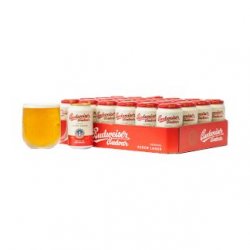 Budweiser Budvar Original Czech Premium Lager Cans 24 x 330ml + Free Glass - Click N Drink